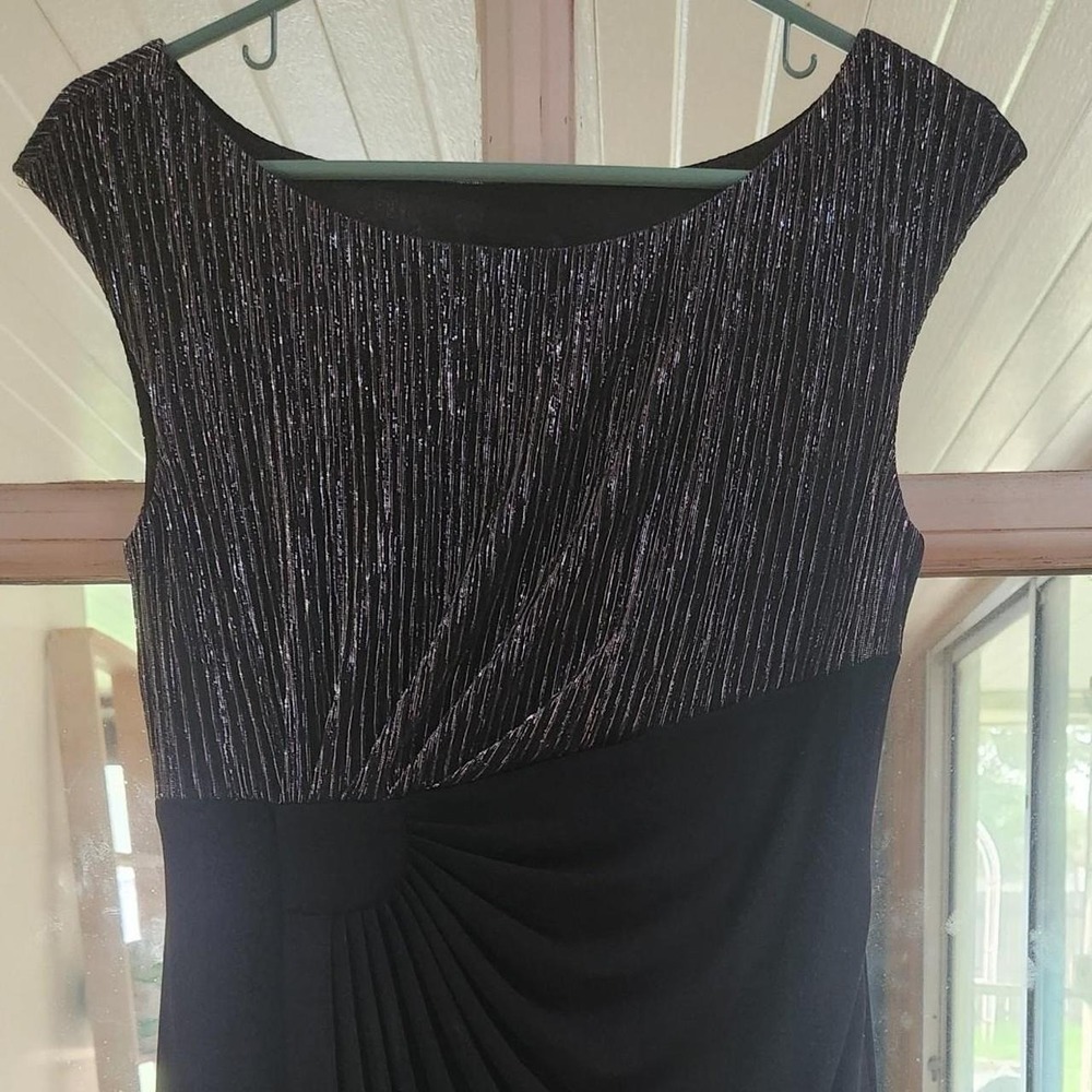 Black & Silver sequin dress with bodice and black pleated skirt